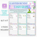 Easter Bunny candy gram fundraiser sheet